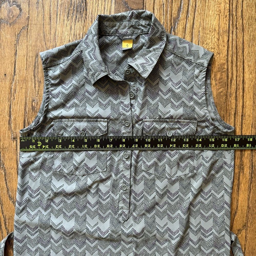 Eddie Bauer‎ Athleisure Dress Olive Green Purple Geometric AOP Stretch Travel XS - Picture 14 of 16